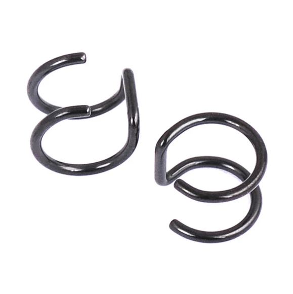 NEW Double Ear Cuff Faux piercing Cartilage Hoop - Picture 3 of 6